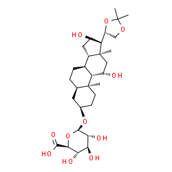 ChemSpider 2D Image | (3alpha,5beta,11beta,17alpha)-17-[(4R)-2,2-Dimethyl-1,3-dioxolan-4-yl]-11,17-dihydroxyandrostan-3-yl beta-D-glucopyranosiduronic acid | C30H48O11