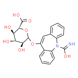 ChemSpider 2D Image | 5-[Hydroxy(imino)methyl]-5H-dibenzo[b,f]azepin-10-yl L-glucopyranosiduronic acid | C21H20N2O8