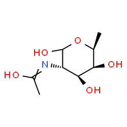ChemSpider 2D Image | 2,6-Dideoxy-2-[(1-hydroxyethylidene)amino]-L-galactopyranose | C8H15NO5