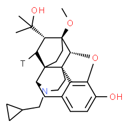 ChemSpider 2D Image | (5alpha,14beta,18R,19S)-17-(Cyclopropylmethyl)-18-(2-hydroxy-2-propanyl)-6-methoxy(19-~3~H_1_)-18,19-dihydro-4,5-epoxy-6,14-ethenomorphinan-3-ol | C26H34TNO4
