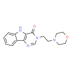 ChemSpider 2D Image | 3-[2-(4-Morpholinyl)ethyl]-3,5-dihydro-4H-pyrimido[5,4-b]indol-4-one | C16H18N4O2