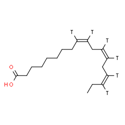 ChemSpider 2D Image | (9Z,12Z,15Z)-(9,10,12,13,15,16-~3~H_6_)-9,12,15-Octadecatrienoic acid | C18H24T6O2