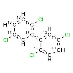 ChemSpider 2D Image | 2,2',5,5'-Tetrachloro(~13~C_12_)biphenyl | 13C12H6Cl4