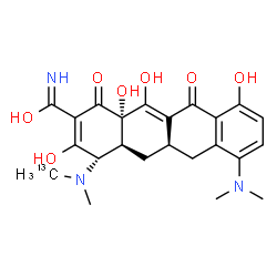 ChemSpider 2D Image | (4S,4aS,5aR,12aS)-7-(Dimethylamino)-3,10,12,12a-tetrahydroxy-4-{methyl[(~13~C)methyl]amino}-1,11-dioxo-1,4,4a,5,5a,6,11,12a-octahydro-2-tetracenecarboximidic acid | C2213CH27N3O7