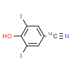 ChemSpider 2D Image | 4-Hydroxy-3,5-diiodo(cyano-~14~C)benzonitrile | C614CH3I2NO
