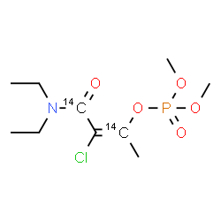 ChemSpider 2D Image | (2E)-3-Chloro-4-(diethylamino)-4-oxo(2,4-~14~C_2_)-2-buten-2-yl dimethyl phosphate | C814C2H19ClNO5P