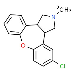 ChemSpider 2D Image | 5-Chloro-2-(~13~C)methyl-2,3,3a,12b-tetrahydro-1H-dibenzo[2,3:6,7]oxepino[4,5-c]pyrrole | C1613CH16ClNO