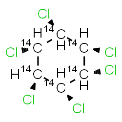 ChemSpider 2D Image | (1R,2S,3r,4R,5S,6r)-1,2,3,4,5,6-Hexachloro(~14~C_6_)cyclohexane | 14C6H6Cl6