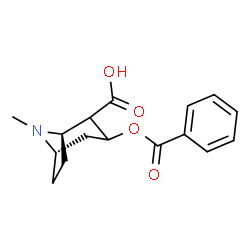 ChemSpider 2D Image | (1R,5S)-3-(Benzoyloxy)-8-methyl-8-azabicyclo[3.2.1]octane-2-carboxylic acid | C16H19NO4