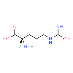 ChemSpider 2D Image | N~5~-[Hydroxy(imino)methyl]-L-(2-~2~H)ornithine | C6H12DN3O3