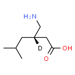 ChemSpider 2D Image | (3S)-3-(Aminomethyl)-5-methyl(3-~2~H)hexanoic acid | C8H16DNO2