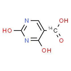 ChemSpider 2D Image | 2,4-Dihydroxy-5-pyrimidine(~14~C)carboxylic acid | C414CH4N2O4