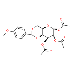 ChemSpider 2D Image | 1,2,3-Tri-O-acetyl-4,6-O-(4-methoxybenzylidene)-beta-D-galactopyranose | C20H24O10
