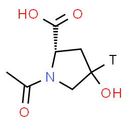 ChemSpider 2D Image | 1-Acetyl-4-hydroxy-L-(4-~3~H)proline | C7H10TNO4