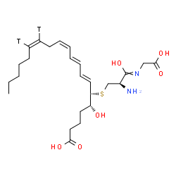 ChemSpider 2D Image | (5R,6S,7E,9E,11Z,14Z)-6-({(2R)-2-Amino-3-[(carboxymethyl)imino]-3-hydroxypropyl}sulfanyl)-5-hydroxy(14,15-~3~H_2_)-7,9,11,14-icosatetraenoic acid | C25H38T2N2O6S