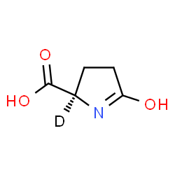 ChemSpider 2D Image | (2R)-5-Hydroxy(2-~2~H)-3,4-dihydro-2H-pyrrole-2-carboxylic acid | C5H6DNO3