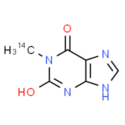 ChemSpider 2D Image | 2-Hydroxy-1-(~14~C)methyl-1,9-dihydro-6H-purin-6-one | C514CH6N4O2