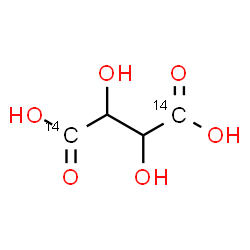 ChemSpider 2D Image | 2,3-Dihydroxy(1,4-~14~C_2_)butanedioic acid | C214C2H6O6