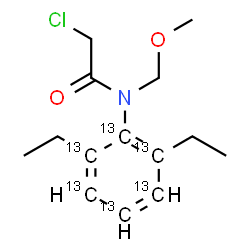 ChemSpider 2D Image | 2-Chloro-N-[2,6-diethyl(~13~C_6_)phenyl]-N-(methoxymethyl)acetamide | C813C6H20ClNO2