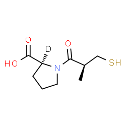 ChemSpider 2D Image | 1-[(2S)-2-Methyl-3-sulfanylpropanoyl]-L-(2-~2~H)proline | C9H14DNO3S