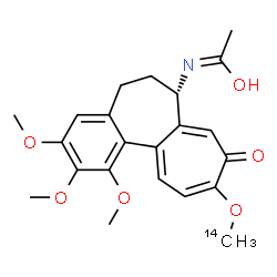ChemSpider 2D Image | (1Z)-N-{(7S)-1,2,3-Trimethoxy-10-[(~14~C)methyloxy]-9-oxo-5,6,7,9-tetrahydrobenzo[a]heptalen-7-yl}ethanimidic acid | C2114CH25NO6