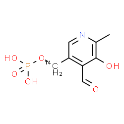 ChemSpider 2D Image | (4-Formyl-5-hydroxy-6-methyl-3-pyridinyl)(~14~C)methyl dihydrogen phosphate | C714CH10NO6P