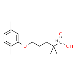 ChemSpider 2D Image | 5-(2,5-Dimethylphenoxy)-2,2-dimethyl(1-~14~C)pentanoic acid | C1414CH22O3