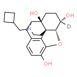 ChemSpider 2D Image | (5alpha,6alpha)-17-(Cyclobutylmethyl)(6-~2~H)-4,5-epoxymorphinan-3,6,14-triol | C21H26DNO4