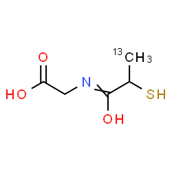 ChemSpider 2D Image | N-[1-Hydroxy-2-sulfanyl(3-~13~C)propylidene]glycine | C413CH9NO3S