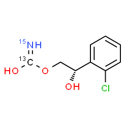 ChemSpider 2D Image | (2S)-2-(2-Chlorophenyl)-2-hydroxyethyl hydrogen (~13~C,~15~N)carbonimidate | C813CH10Cl15NO3