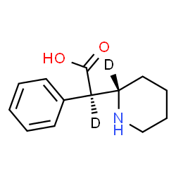 ChemSpider 2D Image | (2R)-Phenyl[(2S)-(2-~2~H)-2-piperidinyl](~2~H)ethanoic acid | C13H15D2NO2