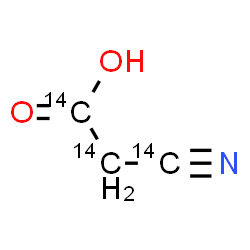 ChemSpider 2D Image | (~14~C)Cyano(~14~C_2_)acetic acid | 14C3H3NO2