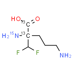 ChemSpider 2D Image | 2-(Difluoromethyl)(1,2-~13~C_2_,N~2~-~15~N)ornithine | C413C2H12F2N15NO2
