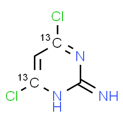 ChemSpider 2D Image | 4,6-Dichloro-2(1H)-(4,6-~13~C_2_)pyrimidinimine | C213C2H3Cl2N3