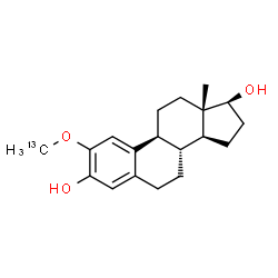 ChemSpider 2D Image | (17beta)-2-[(~13~C)Methyloxy]estra-1(10),2,4-triene-3,17-diol | C1813CH26O3