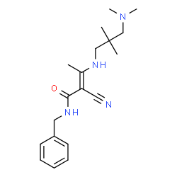 ChemSpider 2D Image | (2E)-N-Benzyl-2-cyano-3-{[3-(dimethylamino)-2,2-dimethylpropyl]amino}-2-butenamide | C19H28N4O