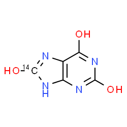 ChemSpider 2D Image | (8-~14~C)-9H-Purine-2,6,8-triol | C414CH4N4O3