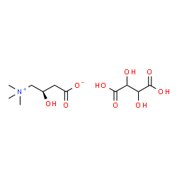 ChemSpider 2D Image | (3R)-3-Hydroxy-4-(trimethylammonio)butanoate 2,3-dihydroxysuccinate (1:1) | C11H21NO9