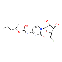 ChemSpider 2D Image | 5'-Deoxy-5'-fluoro-N-[hydroxy(2-pentanyloxy)methylene]cytidine | C15H22FN3O6