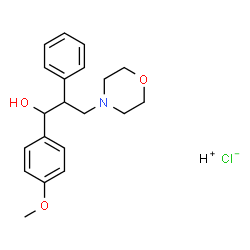 ChemSpider 2D Image | Hydrogen chloride 1-(4-methoxyphenyl)-3-(4-morpholinyl)-2-phenyl-1-propanol (1:1:1) | C20H26ClNO3