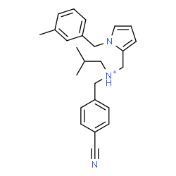 ChemSpider 2D Image | N-(4-Cyanobenzyl)-2-methyl-N-{[1-(3-methylbenzyl)-1H-pyrrol-2-yl]methyl}-1-propanaminium | C25H30N3