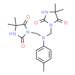 ChemSpider 2D Image | 3,3'-{[(4-Methylphenyl)imino]bis(methylene)}bis(5,5-dimethyl-2,4-imidazolidinedione) | C19H25N5O4