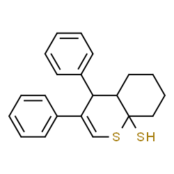ChemSpider 2D Image | 3,4-Diphenyl-4,4a,5,6,7,8-hexahydro-8aH-thiochromene-8a-thiol | C21H22S2