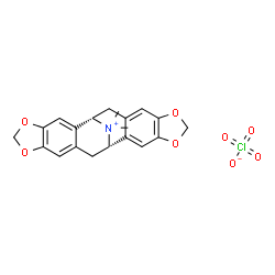 ChemSpider 2D Image | (1S,12S)-23,23-Dimethyl-5,7,16,18-tetraoxa-23-azoniahexacyclo[10.10.1.0~2,10~.0~4,8~.0~13,21~.0~15,19~]tricosa-2(10),3,8,13(21),14,19-hexaene perchlorate | C20H20ClNO8