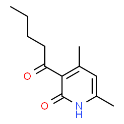 ChemSpider 2D Image | 4,6-Dimethyl-3-pentanoyl-2(1H)-pyridinone | C12H17NO2