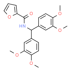 ChemSpider 2D Image | N-[Bis(3,4-dimethoxyphenyl)methyl]-2-furamide | C22H23NO6