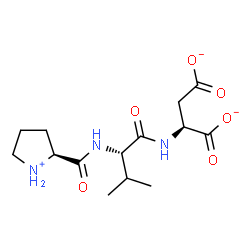 ChemSpider 2D Image | (2S)-2-({N-[(2S)-2-Pyrrolidiniumylcarbonyl]-L-valyl}amino)succinate | C14H22N3O6