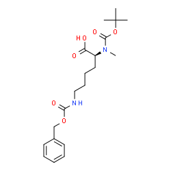 ChemSpider 2D Image | N~6~-[(Benzyloxy)carbonyl]-N~2~-methyl-N~2~-{[(2-methyl-2-propanyl)oxy]carbonyl}-L-lysine | C20H30N2O6