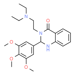 ChemSpider 2D Image | 3-[2-(Diethylamino)ethyl]-2-(3,4,5-trimethoxyphenyl)-2,3-dihydro-4(1H)-quinazolinone | C23H31N3O4