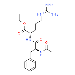 ChemSpider 2D Image | Ethyl N-acetyl-L-phenylalanyl-5-[(diaminomethylene)ammonio]-L-norvalinate | C19H30N5O4